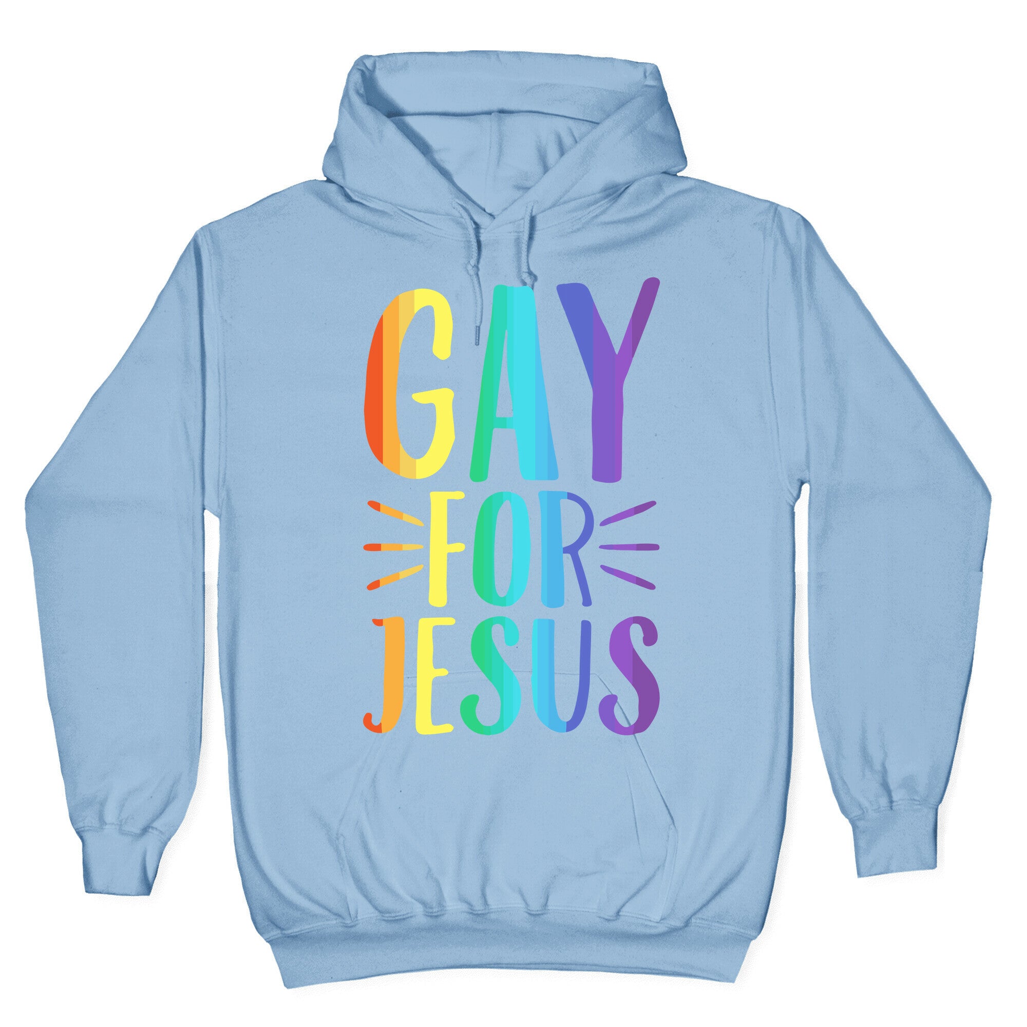 Gay For Jesus White Print Hoodie